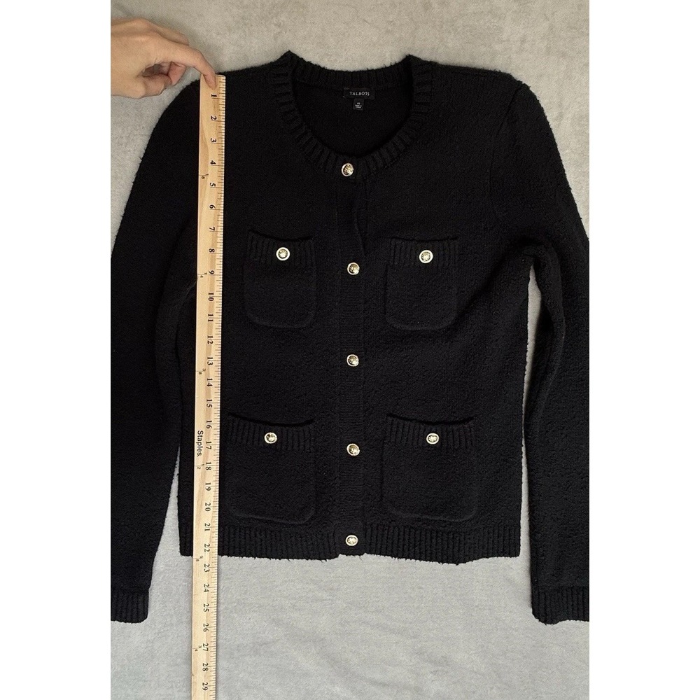 Talbots Wool Blend Jacket Blazer‎ Women XS Black Boucle Elegant Classic Work Job - Picture 4 of 10